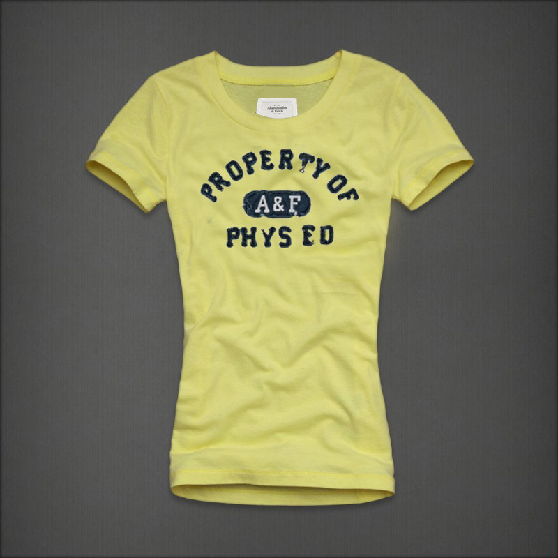 Abercrombie Fitch Mujeres De Cuello Redondo Corto Remera AF8202